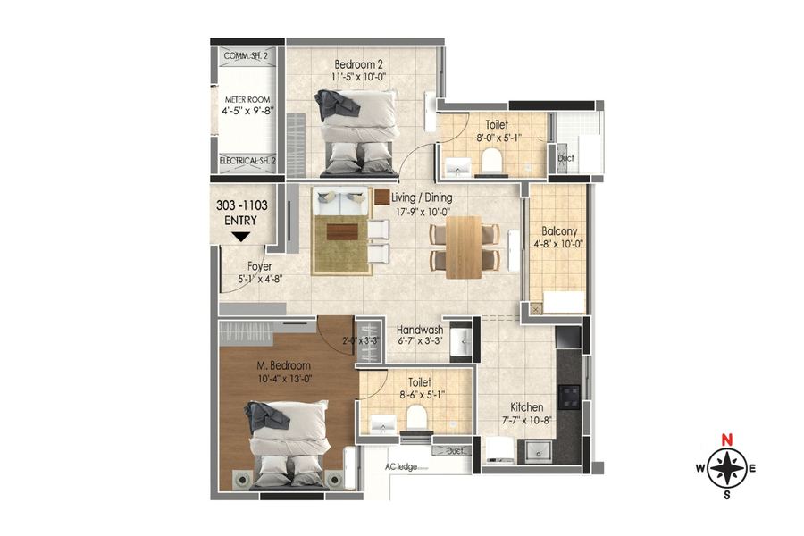 DRA Astra 2 BHK floor plan (preview)